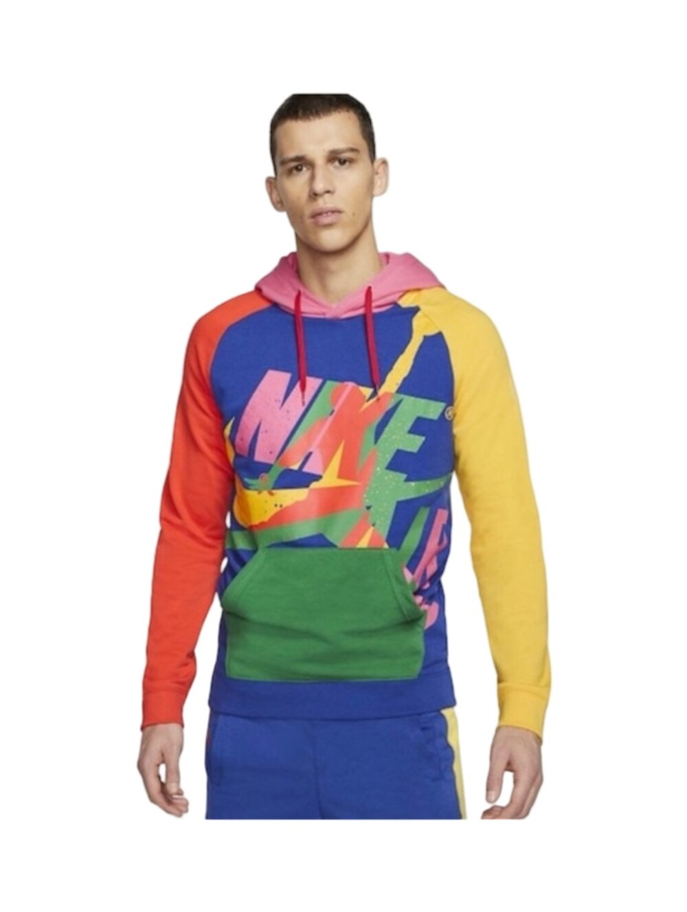 Jordan Multicolor Colorblock Hoodie - Blue, Red, Yellow, Green, Pink